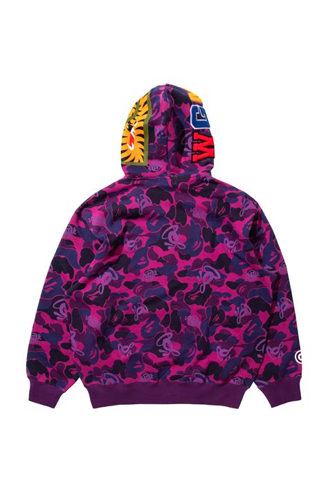 Syna | BAPE x SPOTIFY by CENTRAL CEE SHARK FULL ZIP HOODIE - PURPLE