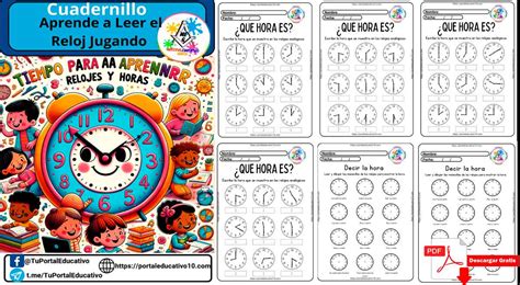 Aprende a Leer el Reloj: Cuadernillo de las Horas (PDF) - 2026