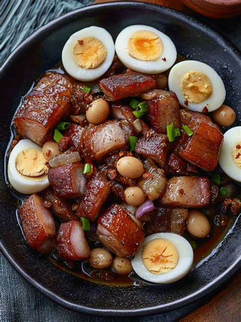 Savory Pork Belly with Boiled Eggs in Oyster Sauce Delight – knedir Recipes
