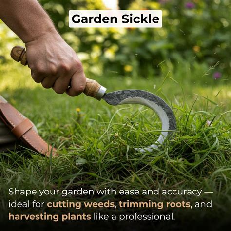 Hand-Forged Small Sickle, ⌀9 cm (3.54 inches) - Sharky Forged Steel Tools