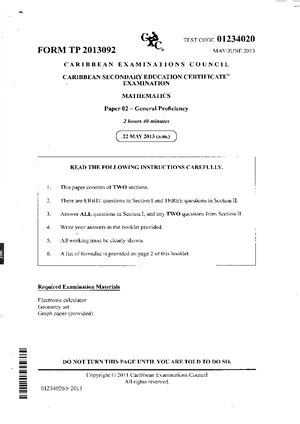 CSEC Mathematics - Studocu