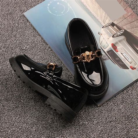 absuyy Girls Patent Faux Leather Loafers Slip On Shoes with Buckle ...