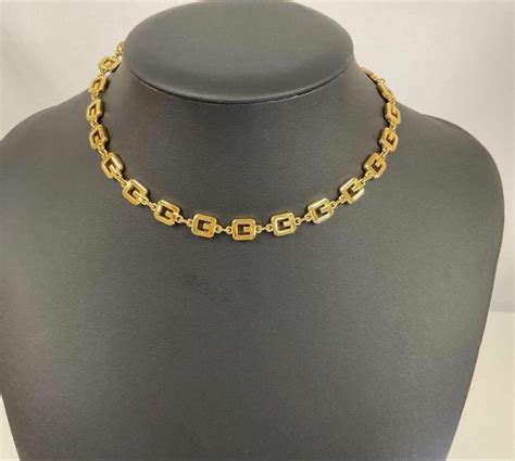 Givenchy Vintage Classic G Logo Link Goldtone Necklace | eBay