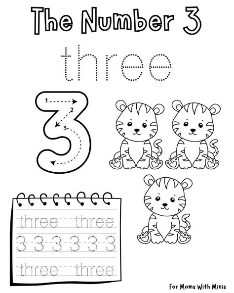Write The Number 3 Numbers Worksheets | Preschool activity books ...