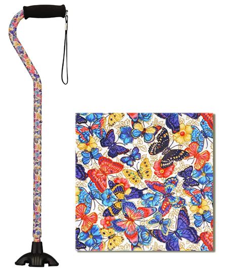 Joy Designer Offset Quad Cane for Seniors - Unisex Adjustable ...