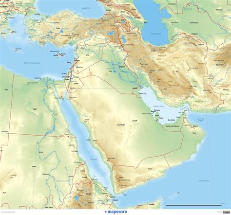 Free Maps of Middle East | Mapswire
