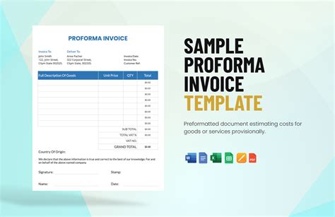 Free Proforma Invoice Templates, Editable and Printable