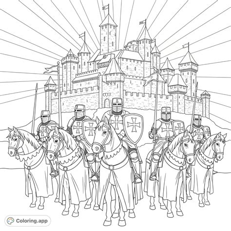 Teutonic Knights Castle Dawn - Coloring.app