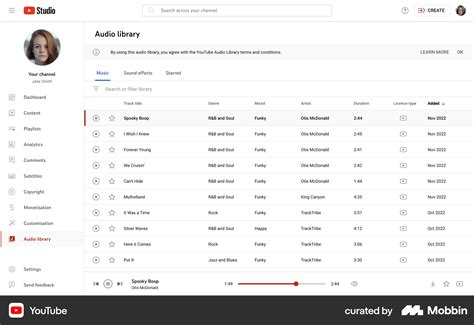 YouTube Web Listening to an audio track Flow | Mobbin
