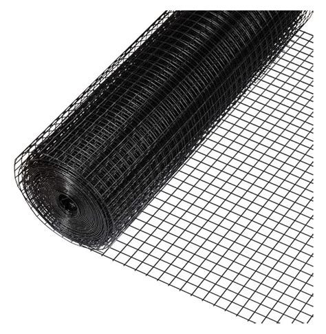 Welded Wire Mesh 16 Gauge 1x1 Inch Black Vinyl Coated - 3ft x 50ft - Garden Fence, Pet Enclosure ...