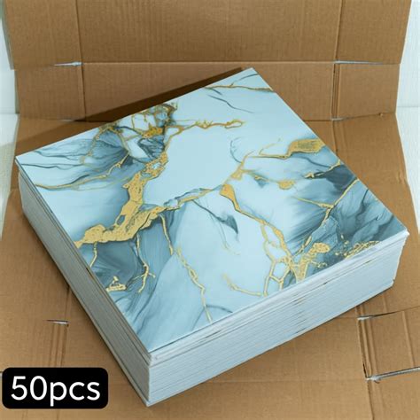 50pcs Self-Adhesive Waterproof Marble Tile Sheets - Peel & Stick ...
