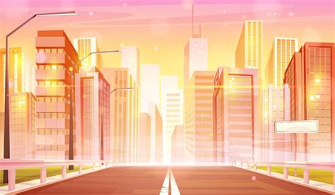 Cartoon street sunset background Images - Free Download on Freepik