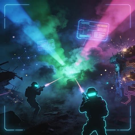 Free Neon Battlefield Warfare Image - Cyberpunk, Battlefield, Soldiers ...