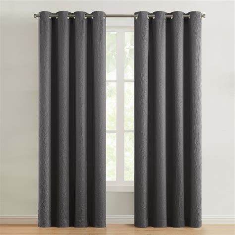 Steel Room Darkening Curtain Panel 84in Grommet | At Home
