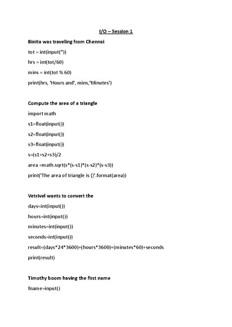 All Elab Python Program Answers - Session 1 - Studocu