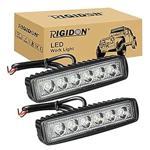 RIGIDON 2Pcs Mini Led Work Light Bar, 6 inch 18W 12V 24V Spotlight ...