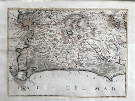 Giacomo Ameti 1693 Rome Antique Map - Large Color Engraved Print