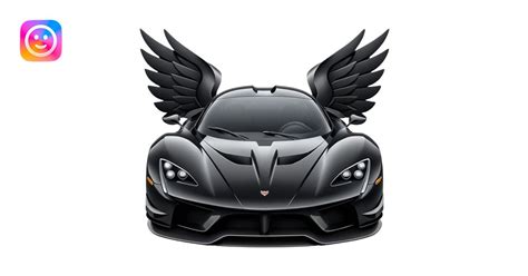 An black hypercar, with wings and satisfaction of specs emoji | AI ...