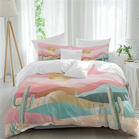 3 Piece Southwest Boho Duvet Cover Set Queen Size, Microfiber Comforter ...