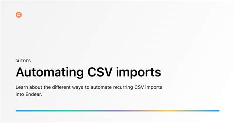 Automating CSV imports