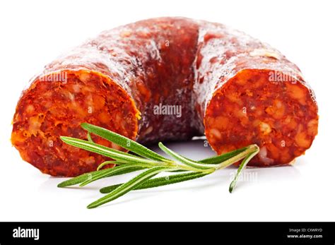 Chorizo closeup Cut Out Stock Images & Pictures - Alamy