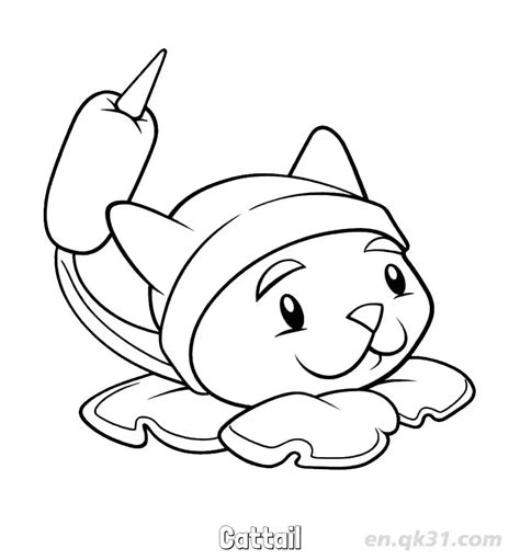 Cattail Coloring Page - Free Printable Plants vs Zombies PDF Coloring ...