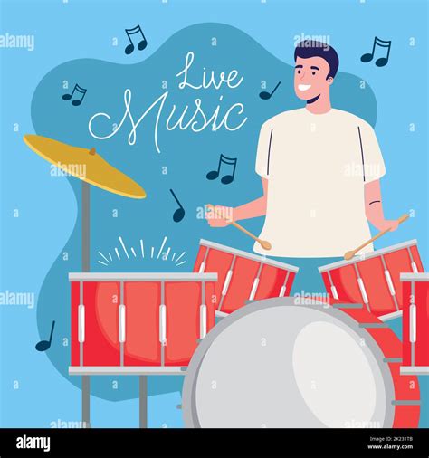 Folk music drummer Stock Vector Images - Alamy