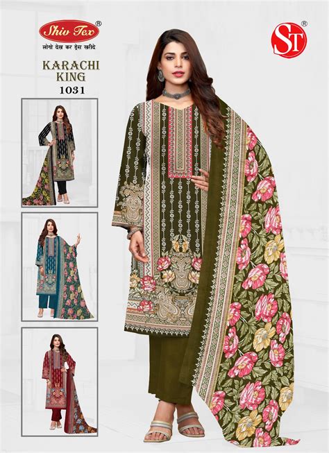 Karachi King Shiv Tex Mix Cotton Pant Style Suits Exporter India ...