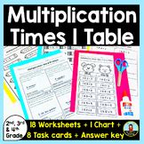 Multiplication 1 Times Table Chart and Worksheet by The Joy in Teaching