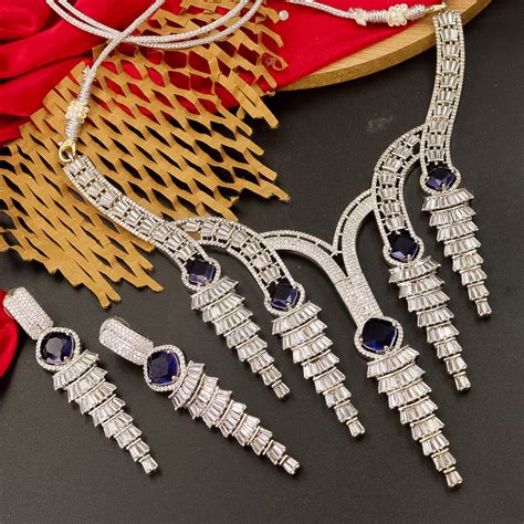 Fussia AD Choker -Blue – Kuvar Jewels