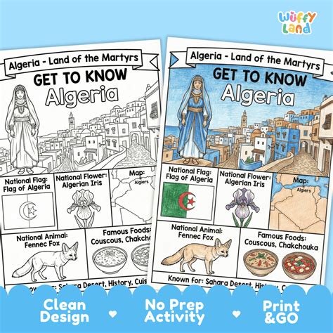 Algeria Country Study Geography Coloring Page Worksheet Activity | Afr ...
