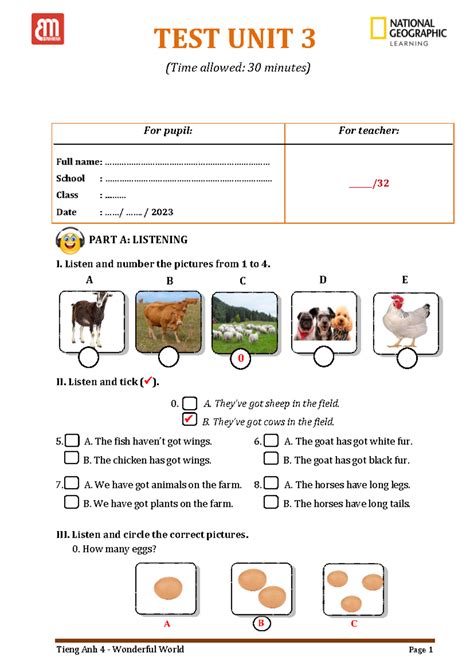 TA 4 - WW - Listening & Reading Test Unit 3 - 75 Minutes - Studocu
