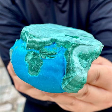 493G Natural Chrysocolla/Malachite Cluster Rough Mineral Sample Crystal