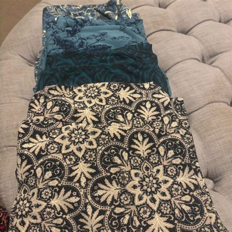 LuLaRoe | Pants & Jumpsuits | Lularoe Blue And Black Patterned Leggings ...