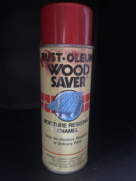 Vintage 1987 Rustoleum Wood Saver Cherry Red Spray Paint Can, Empty