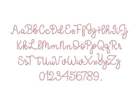 Dense Candy Cane Stitch Font In-the-Hoop Embroidery Design – Artapli designs