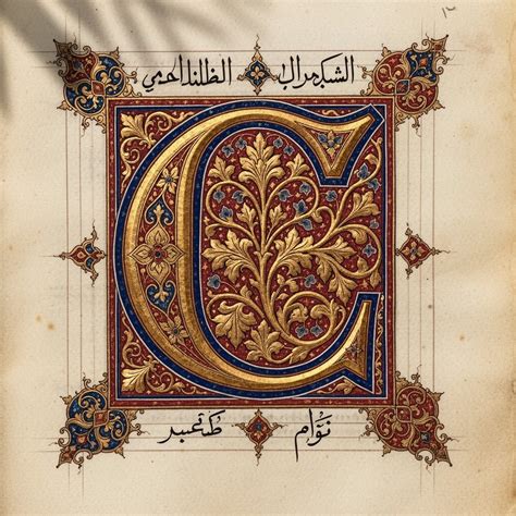 Free Ornate Golden Initial Image - Illuminated, Manuscript, Calligraphy ...