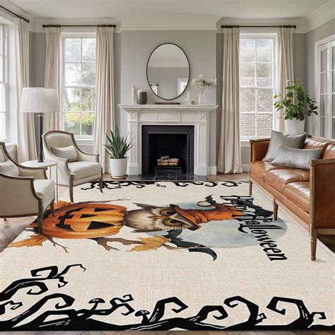 8'x10' Area Rugs, Happy Halloween Indoor Outdoor Area Rug for Living ...