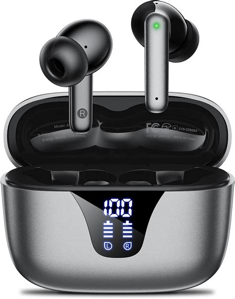 Amazon.com: Wireless Earbuds Bluetooth Headphones, 50H Playtime Ear Buds with Mic, LED Digital ...