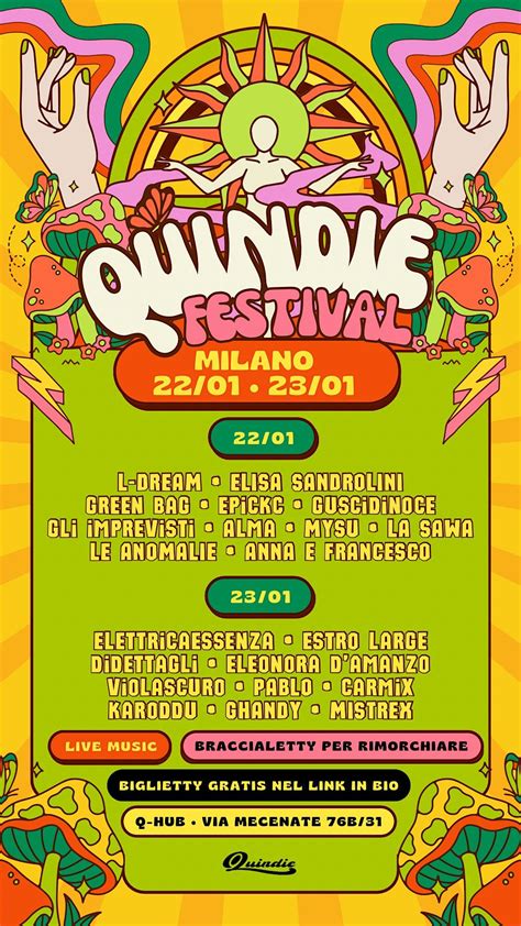 QUINDIE FESTIVAL (Milano) • BIGLIETTY GRATIS GIOVEDÌ 22 GENNAIO, Q-HUB ...