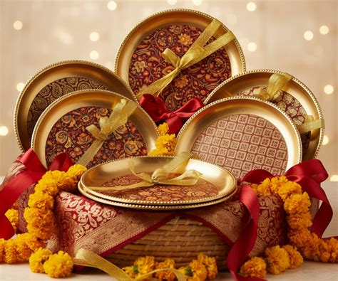 Printed Gold Plate Return Gifts at TheReturnGifts.com: Rich Plate, Rea ...