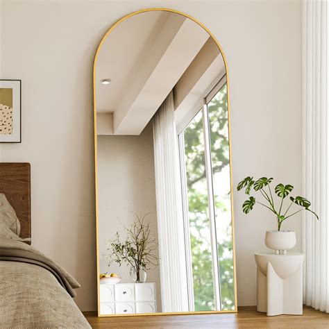 Easy4Home 78"x35" Oversized Arched Full Length Mirror with Aluminum ...