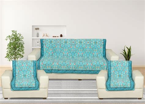 Nendle Premium Touch Soft Velvet 3 Layer Quilted Sofa Cover 5 Seater ...