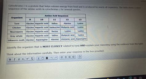 Gelöst:Cytochrome c is a protein that helps release energy from food ...