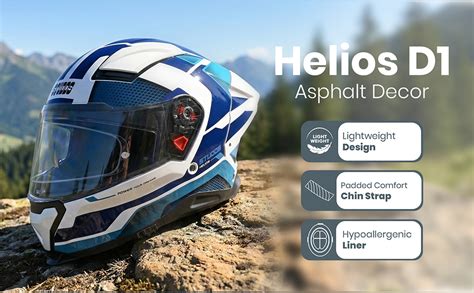 STUDDS Helios Asphalt Full Face ISI and DOT Certified Helmet with Dual ...