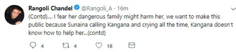 Kangana Ranaut's Sister Rangoli Chandel Says That Sunaina Roshan Was ...