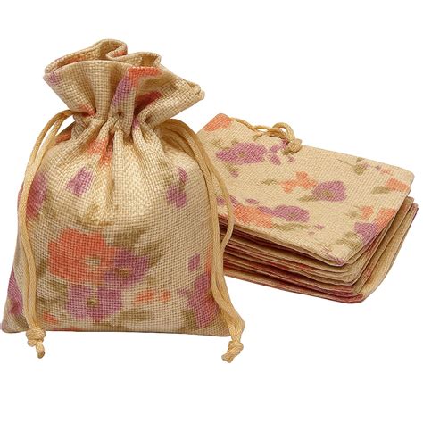 LifeKrafts Linen Jute Pouches | Purple Floral | 30x30cm Pack of 70 ...