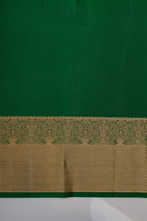 Emerald green floral brocade pure kanchipuram Silk saree – Clio Silks