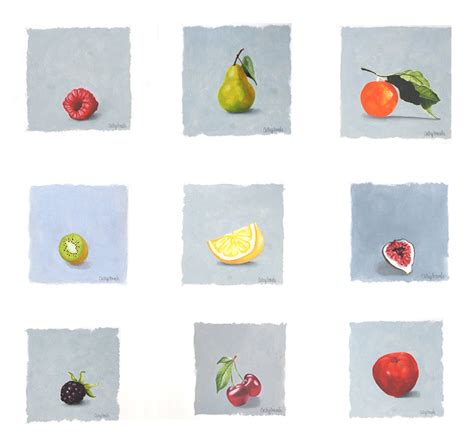 Lemon Oil Painting Yellow Fruit on Gray Background – Cathy Savels – Artist