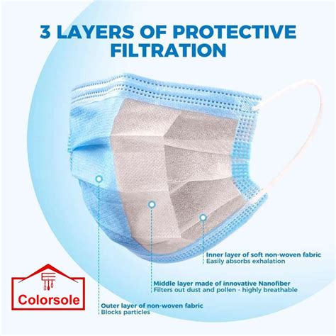 colorsole Breathable Protection Mask 250 Pcs Pack Breathable Protection ...